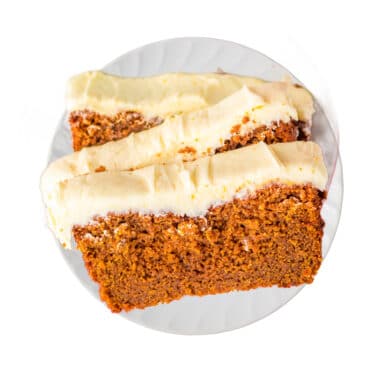 slices of starbucks Gingerbread loaf on a white plate