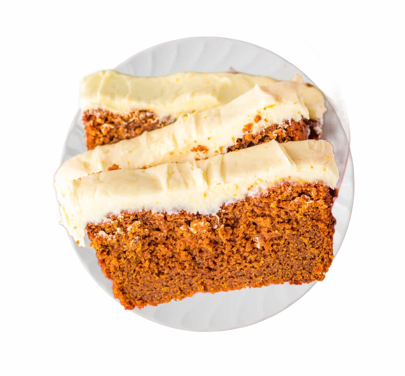 slices of starbucks Gingerbread loaf on a white plate