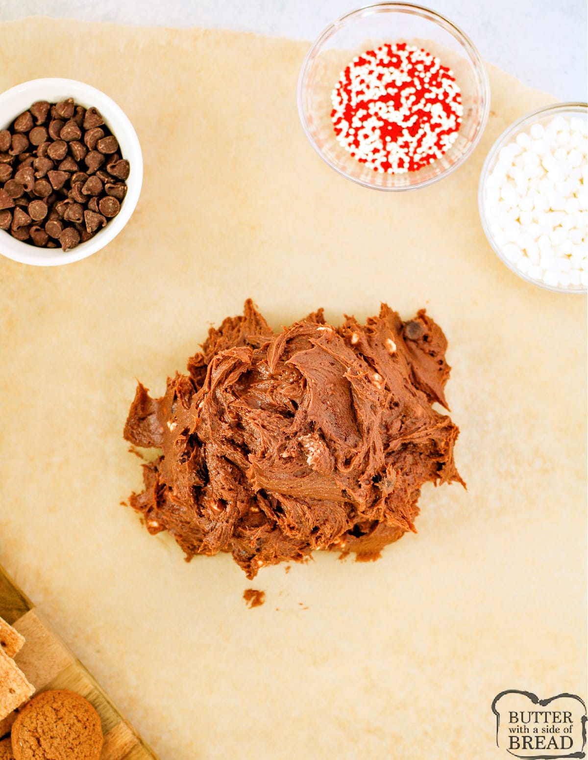 Place the mixture on a piece of parchment paper.