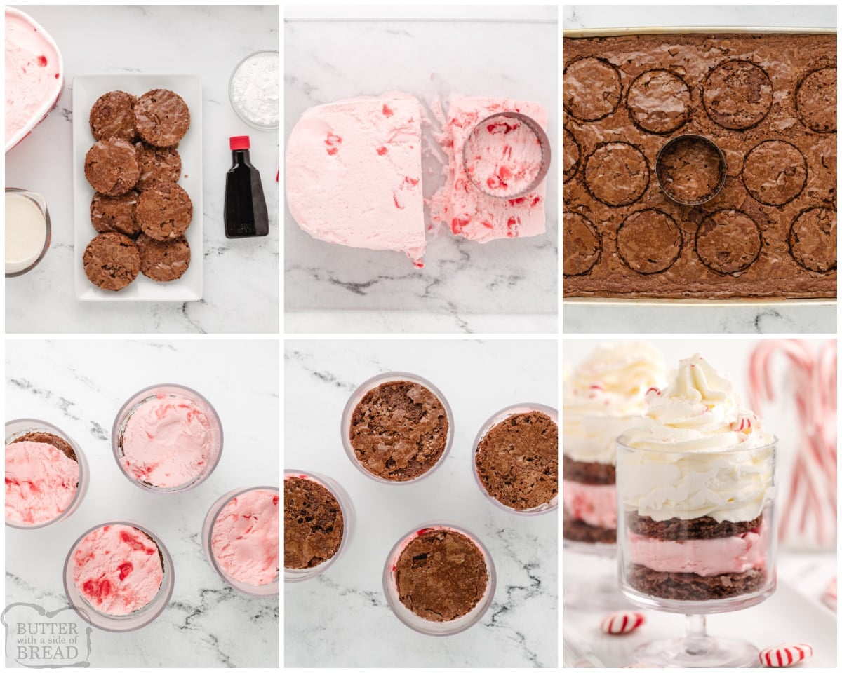 how to make mini brownie peppermint parfaits