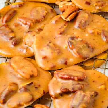 pile of pralines with pecans