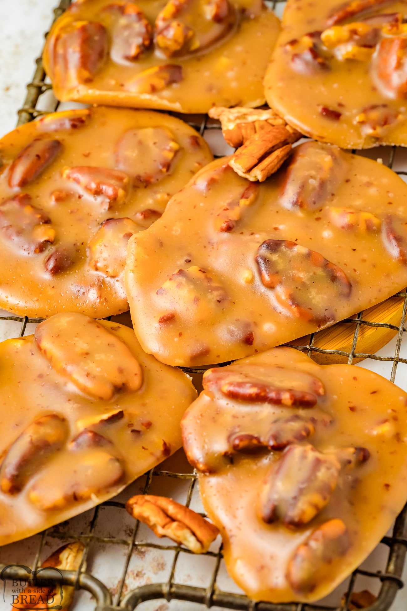 pile of pralines with pecans