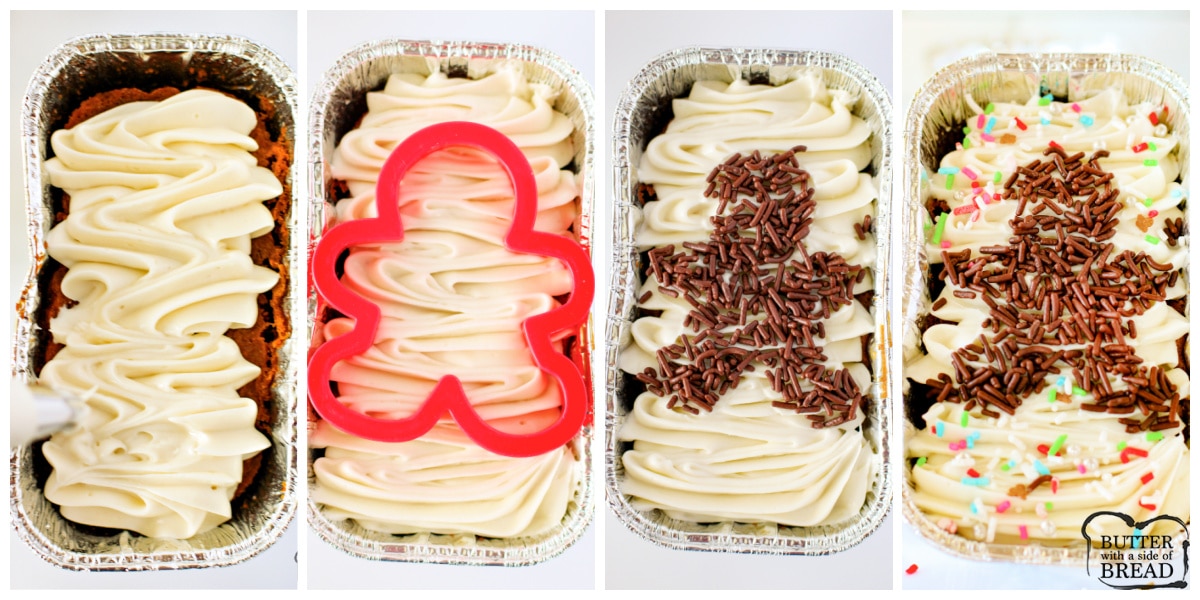 How to decorate mini gingerbread loaves.