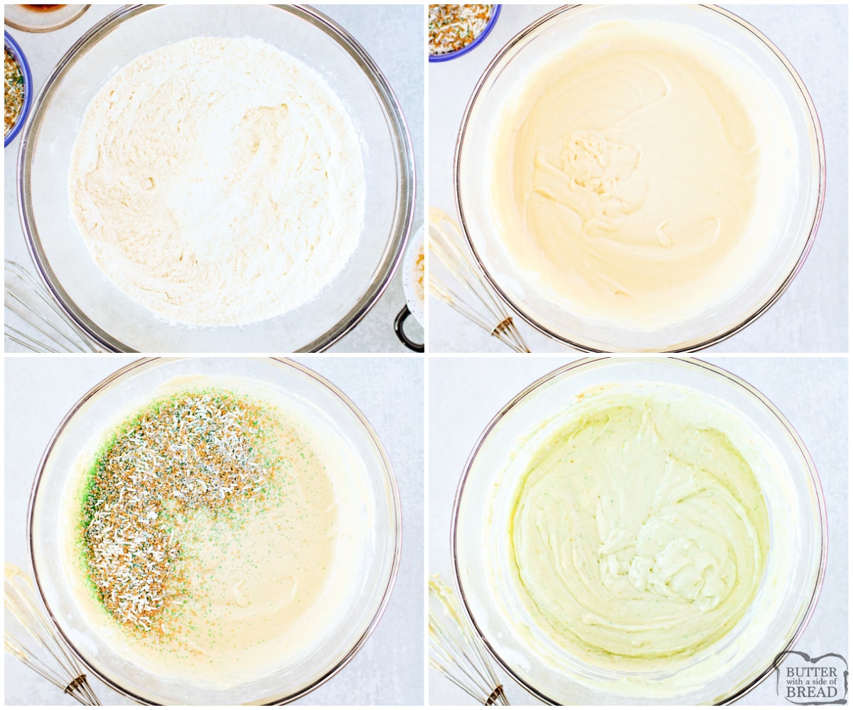 Step by step instructions on how to make waffle batter.