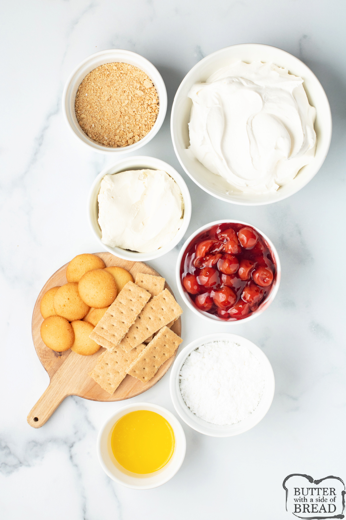 Ingredients in Cherry Cheesecake Dip.
