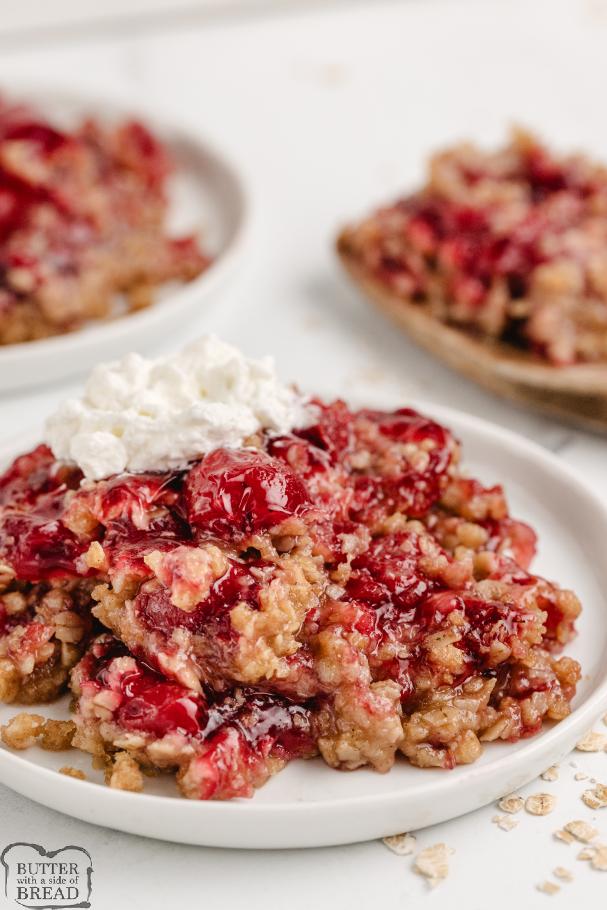 Cherry Crisp is made with cherry pie filling, oats, brown sugar, cinnamon, and a few other simple ingredients. This delicious cherry dessert is best served warm with whipped cream or vanilla ice cream...or both!