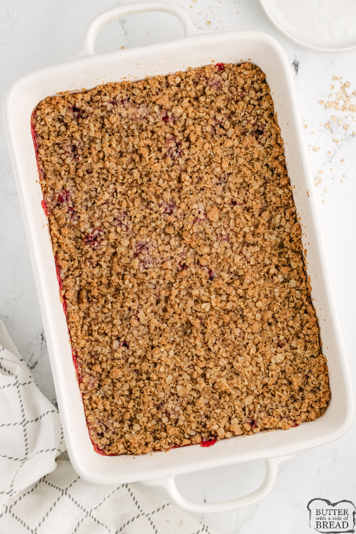Baked cherry crisp.