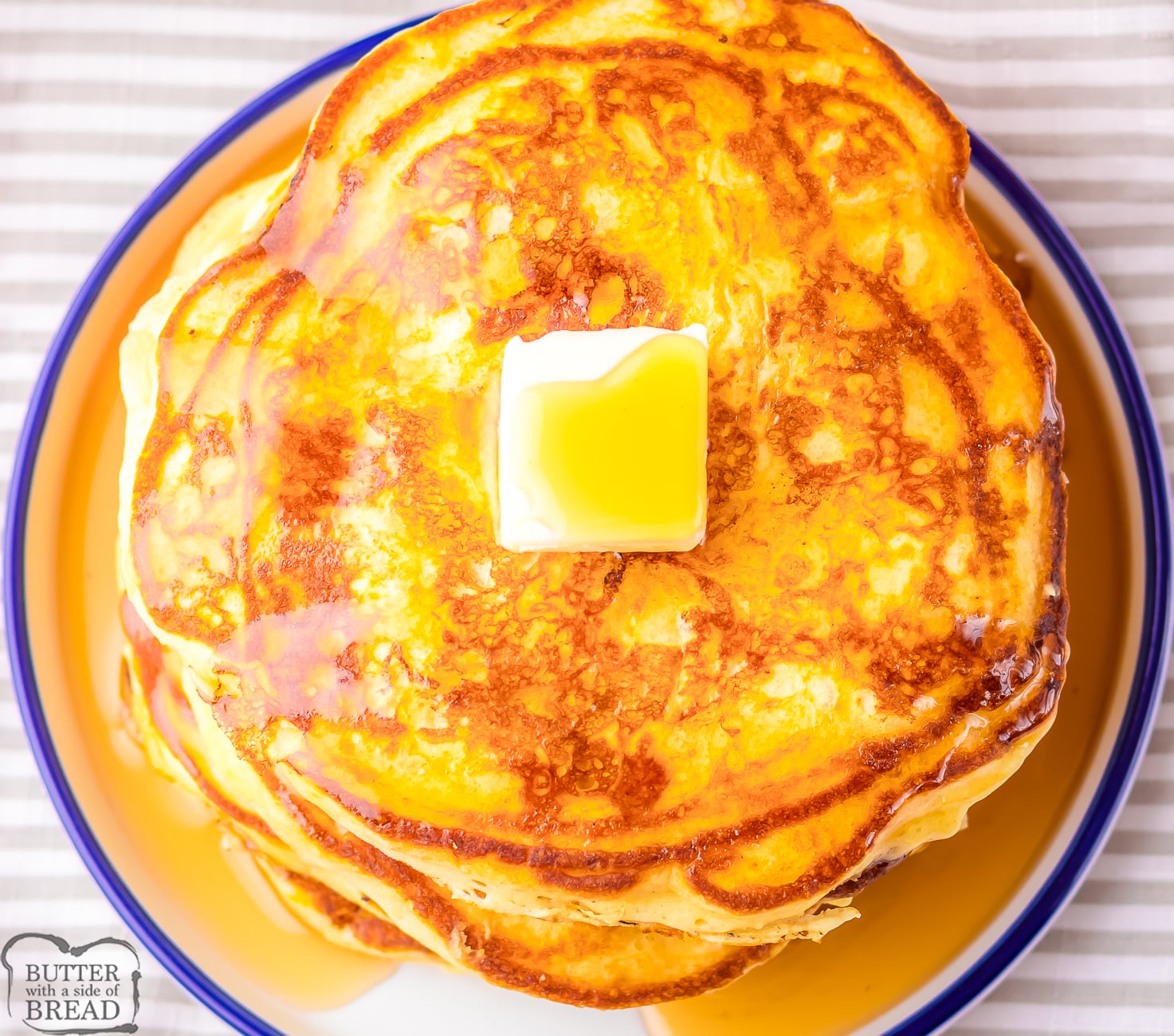 stack of pancakes with crisp buttery brown edges just like Cracker Barrel