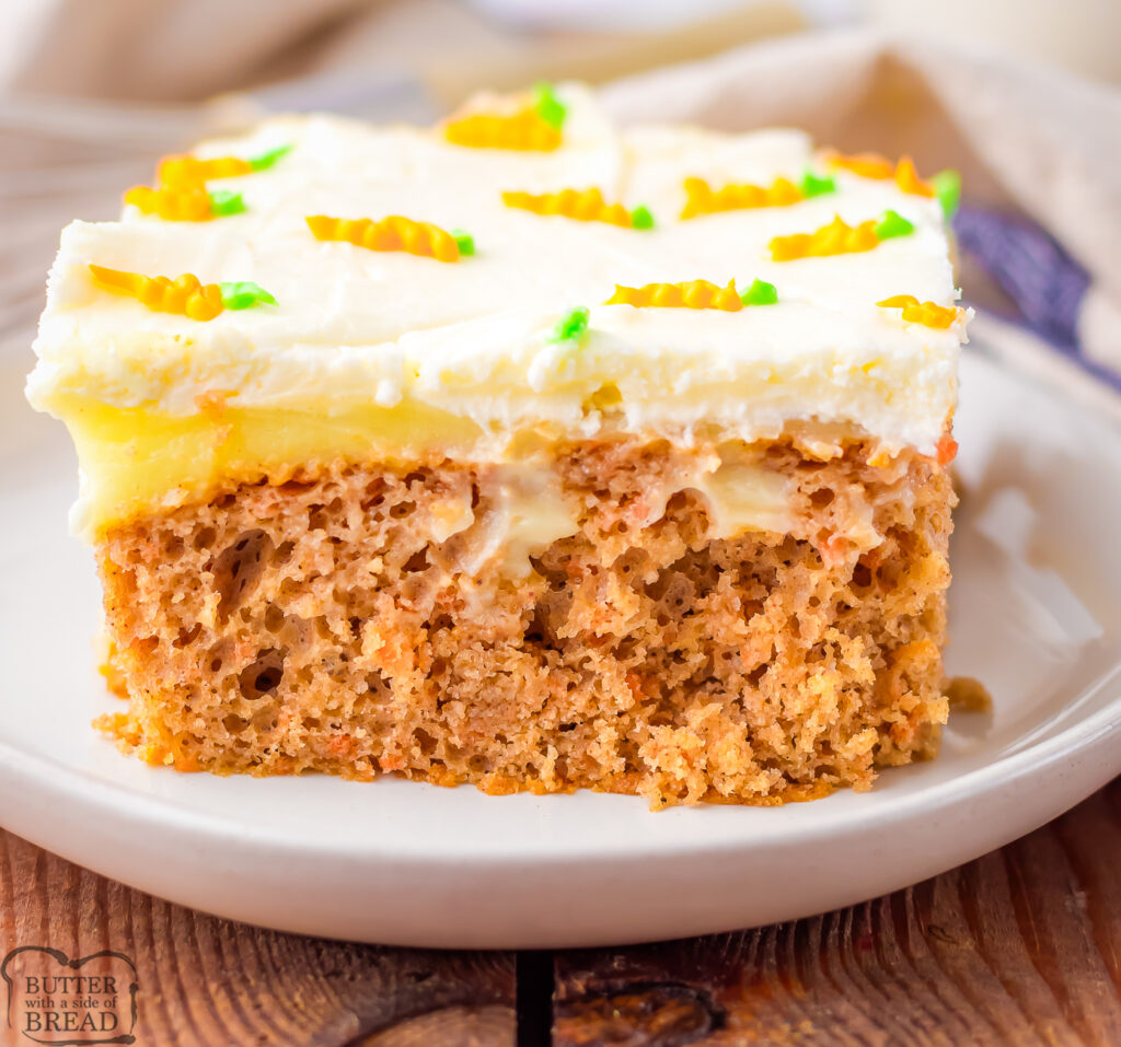 slice of carrot cake poke cake