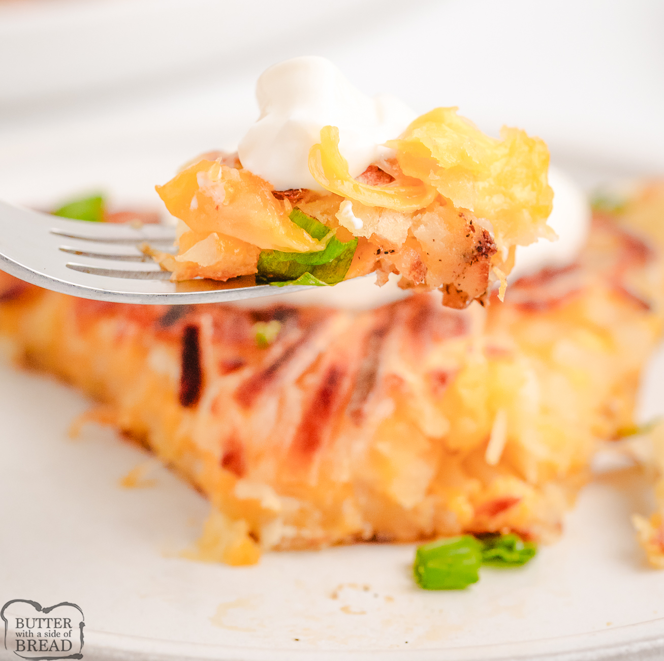 bite of cheese stuffed hash browns