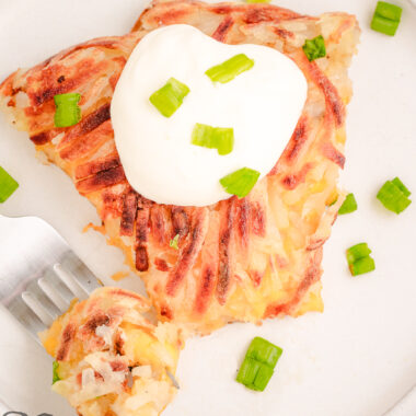 serving of cheese hash browns