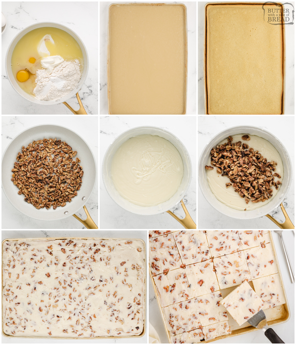 steps to making a white Texas sheet cake recipe