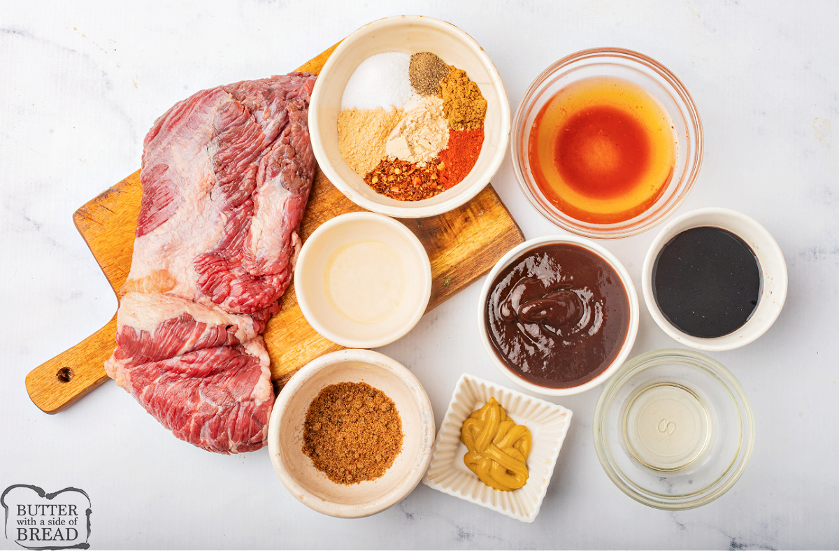 Ingredients in Slow Cooker BBQ Brisket recipe.
