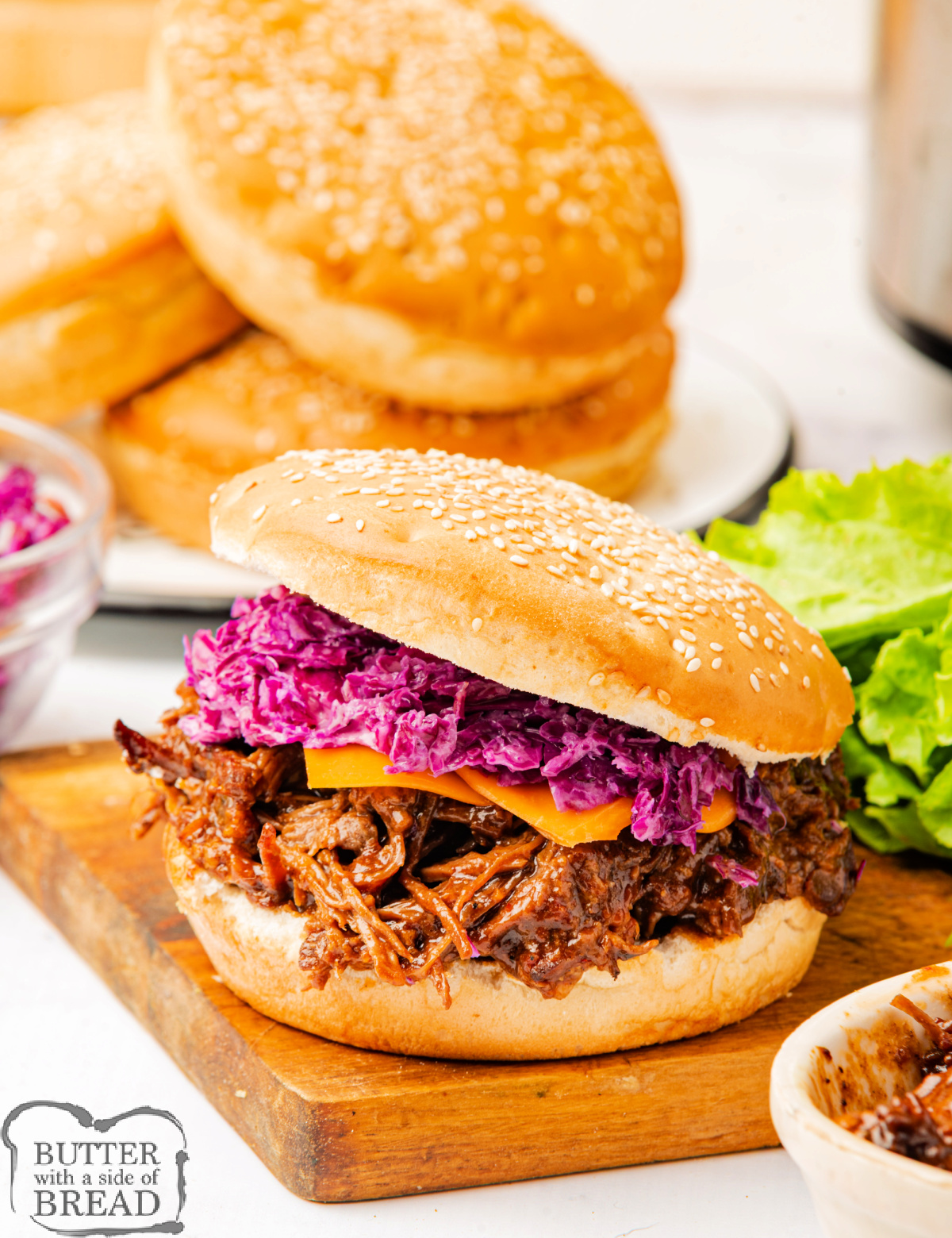 Slow Cooker BBQ Brisket Sandwiches are the perfect easy weeknight dinner. Juicy, tender brisket cooked with a variety of spices and a simple flavorful sauce.