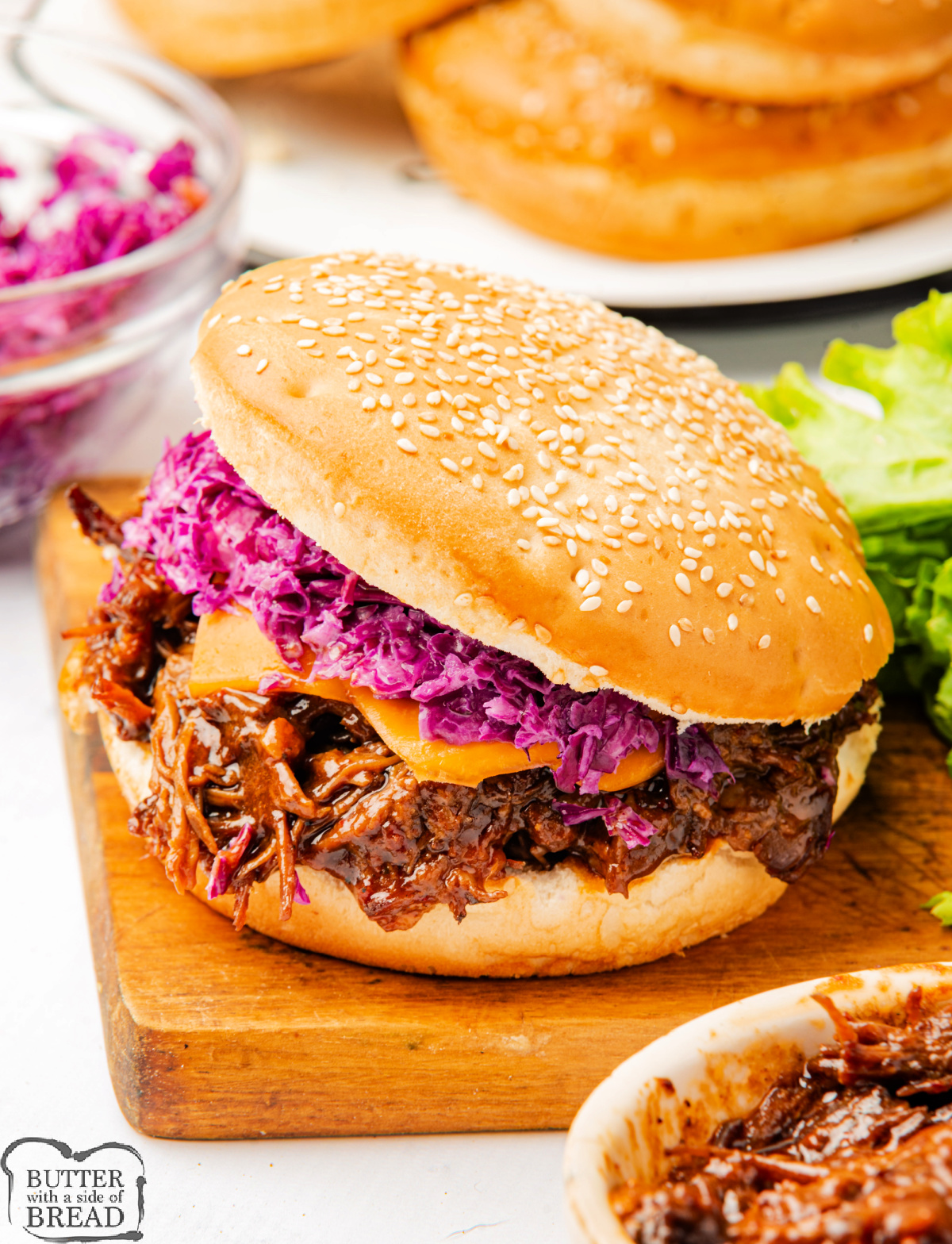 Slow Cooker BBQ Brisket Sandwiches are the perfect easy weeknight dinner. Juicy, tender brisket cooked with a variety of spices and a simple flavorful sauce.