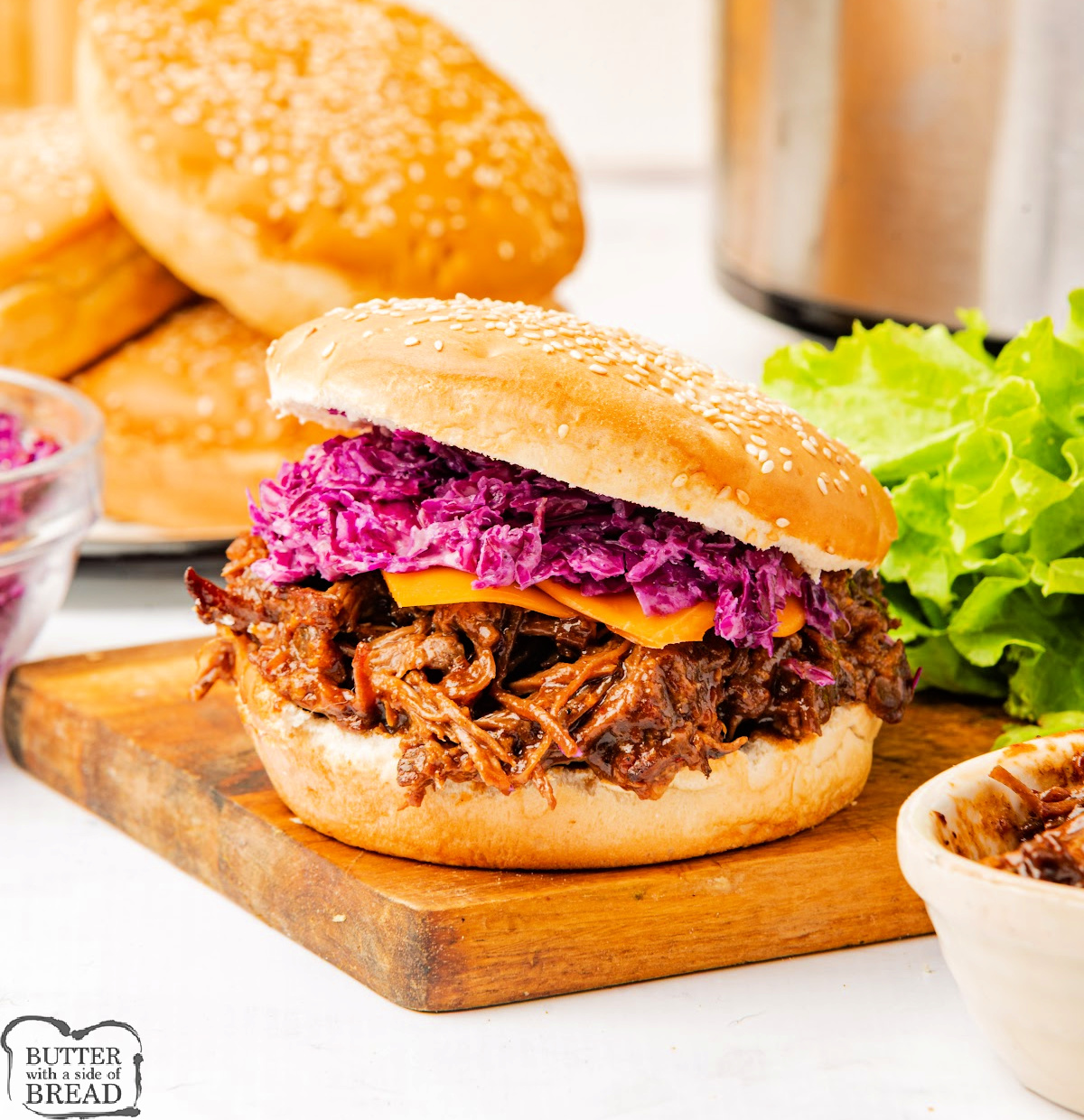Slow Cooker BBQ Brisket Sandwiches are the perfect easy weeknight dinner. Juicy, tender brisket cooked with a variety of spices and a simple flavorful sauce.
