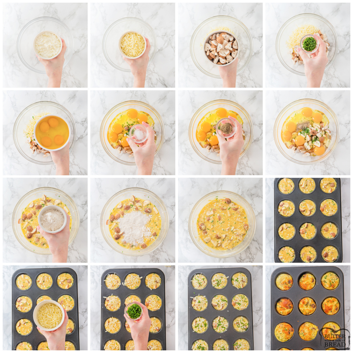 Step by step instructions on how to make Cottage Cheese Egg Muffins.