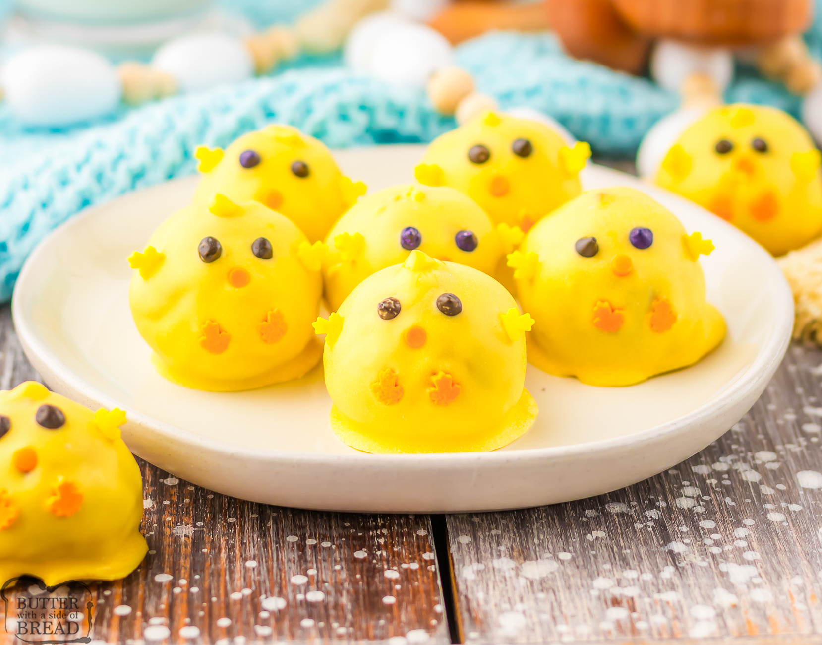 Carrot Cake Balls made into Easter Chicks