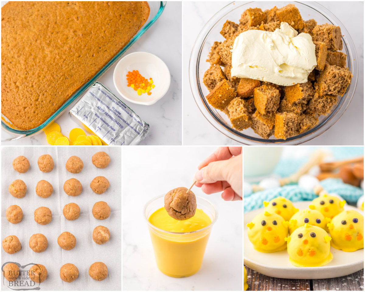 how to make Easter chick carrot cake balls