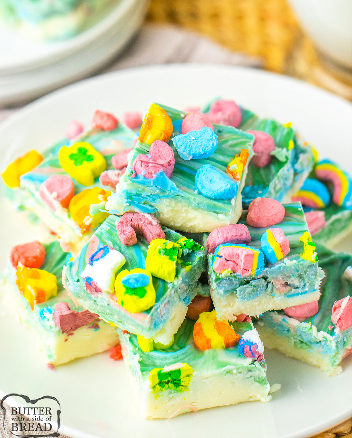 Rainbow fudge made in the microwave.