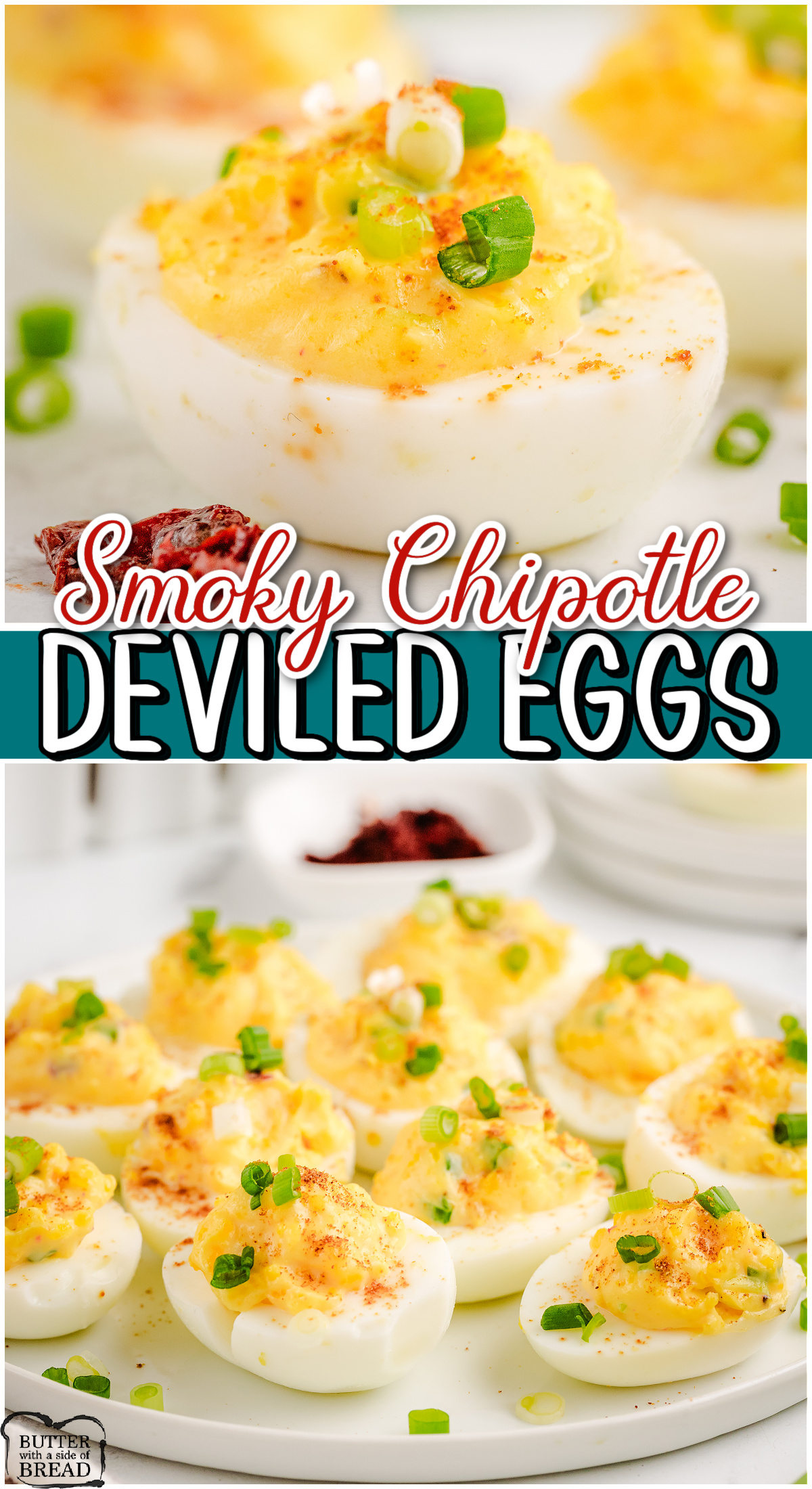 Chipotle Deviled Eggs are everything you love about the classic appetizer with a smoky kick! We added chipotle peppers in adobo sauce to amp up the flavor in these awesome deviled eggs.