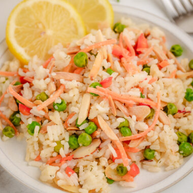 plateful of rice pilaf