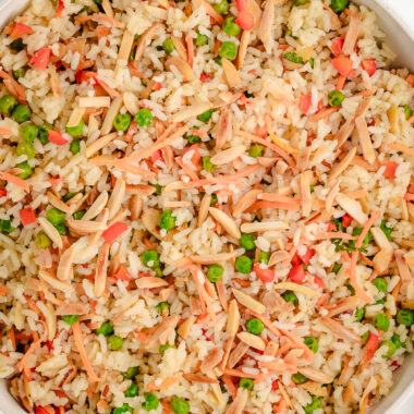 pan full pf spring vegetable rice pilaf