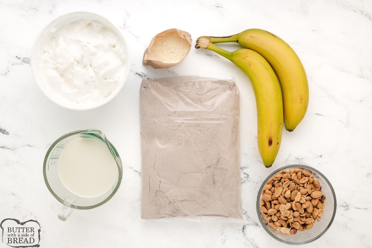 Ingredients in Banana Cream Brownies. 