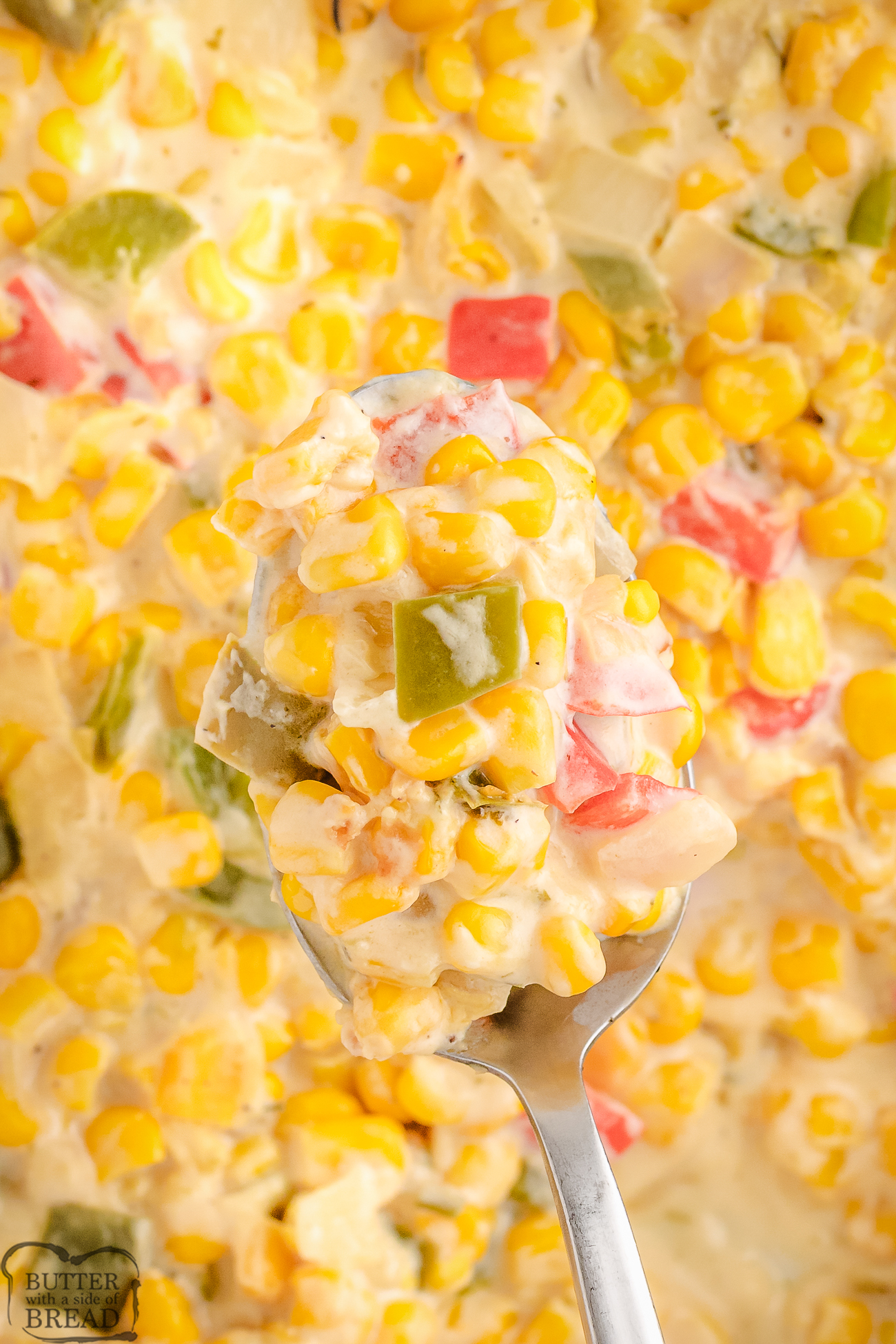 cream corn casserole with bell peppers
