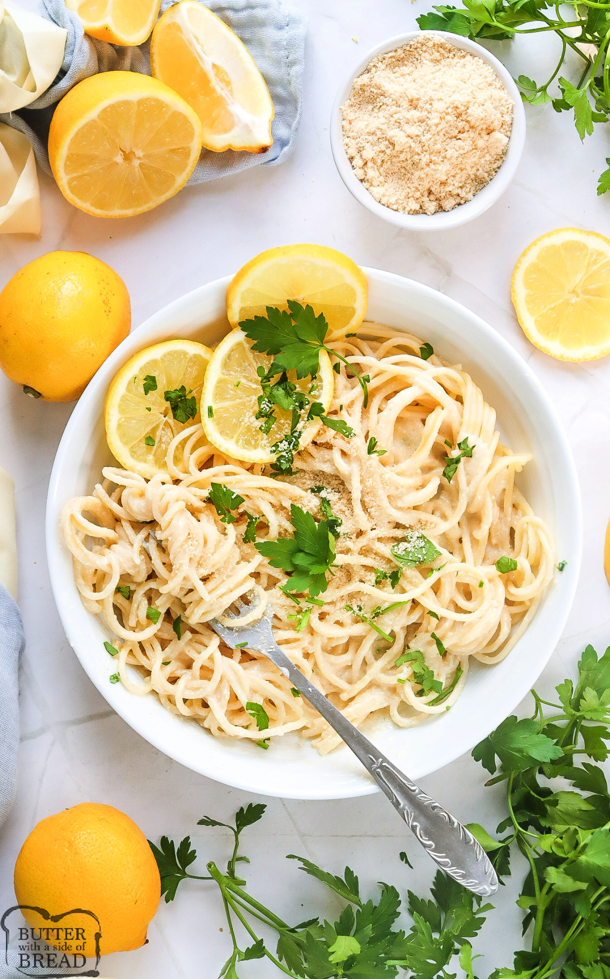 Easy Lemon Pasta has a creamy sauce, zesty citrus kick, and savory Parmesan finish. This simple dish is the kind of weeknight dinner that feels fancy but takes less than 30 minutes from start to finish.