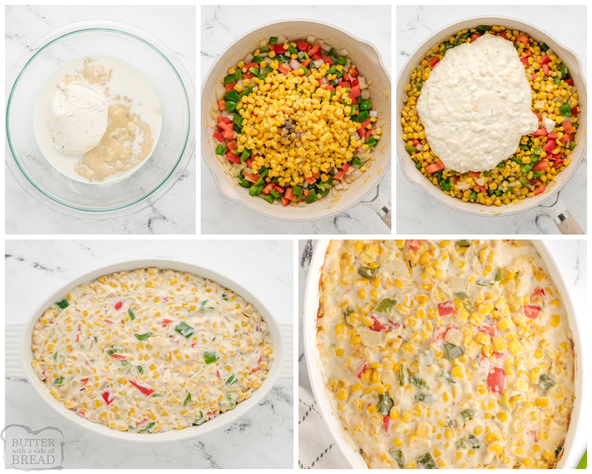 making a creamed corn recipe step by step