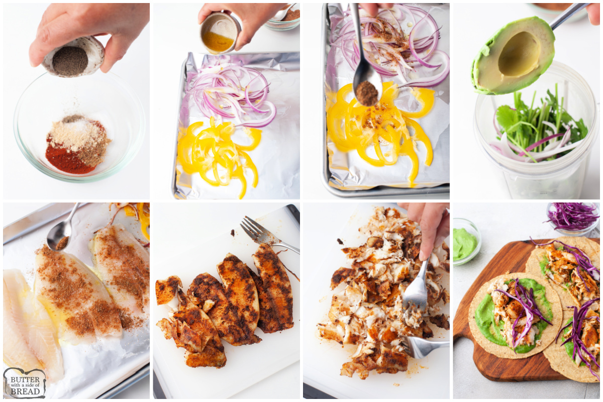 Step by step instructions on how to make Sheet Pan Fish Tacos.