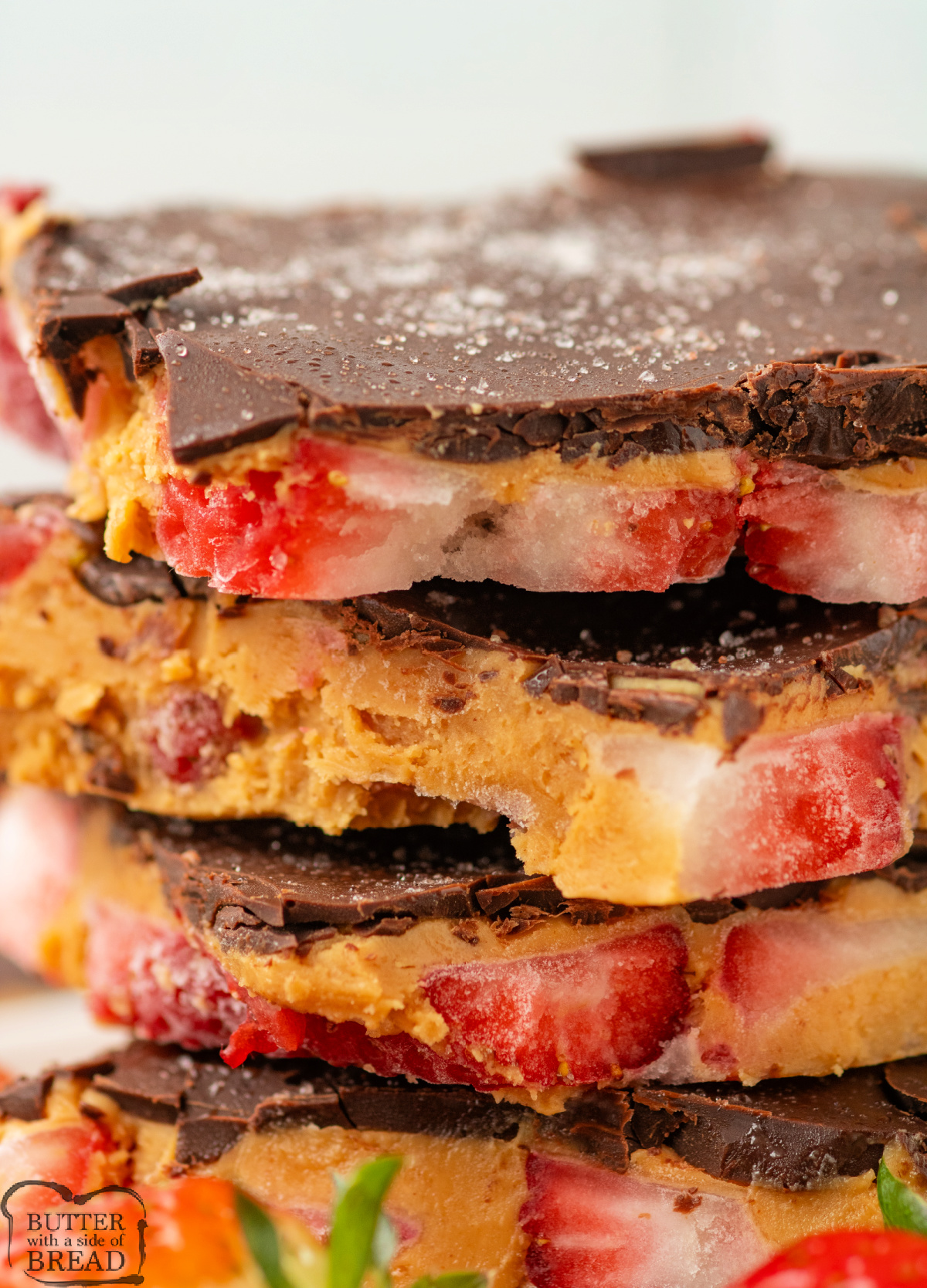 Strawberry Peanut Butter Bark is made with fresh strawberries, peanut butter, and dark chocolate. This viral dessert recipe couldn't be easier to make!