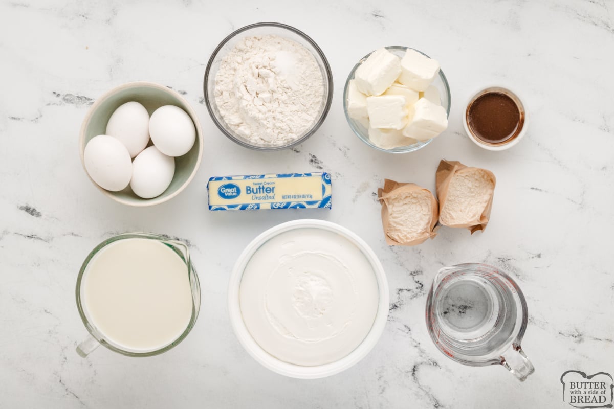 Ingredients in Chocolate Eclair Cake.