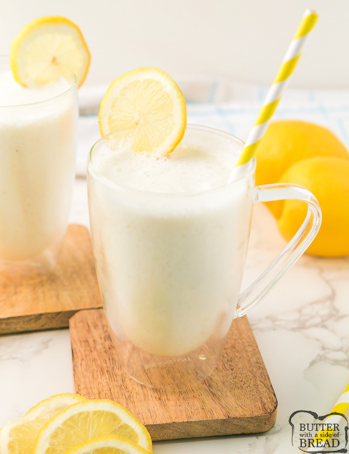 Cool off with this creamy Chick-fil-A Frosted Lemonade copycat made with vanilla ice cream and lemonade. Easy, refreshing, and delicious!