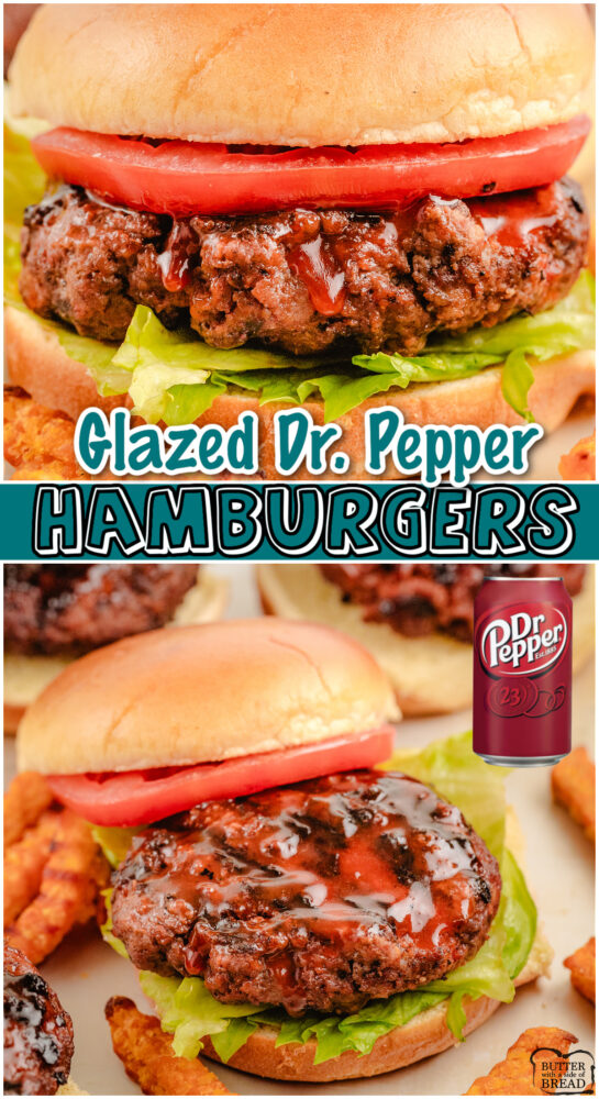 Dr. Pepper Burgers made with a tangy sauce, grilled & glazed with Dr. Pepper for a sweet, flavorful cheeseburger!