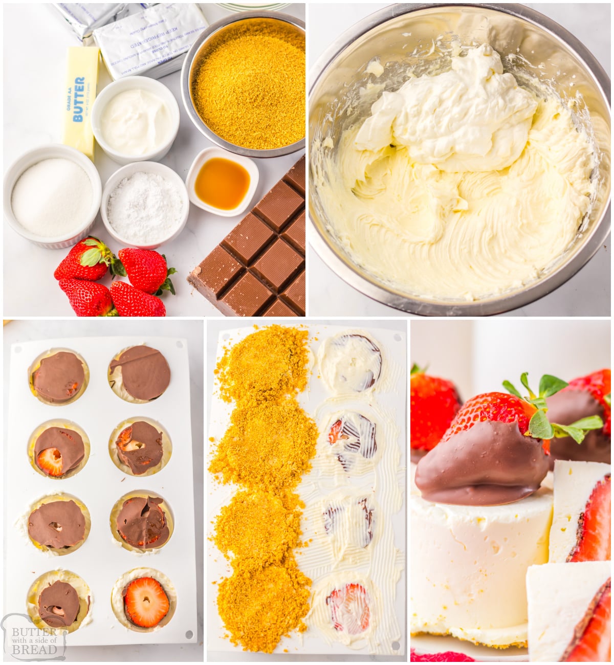 how to make no bake cheesecake with chocolate dipped strawberries inside