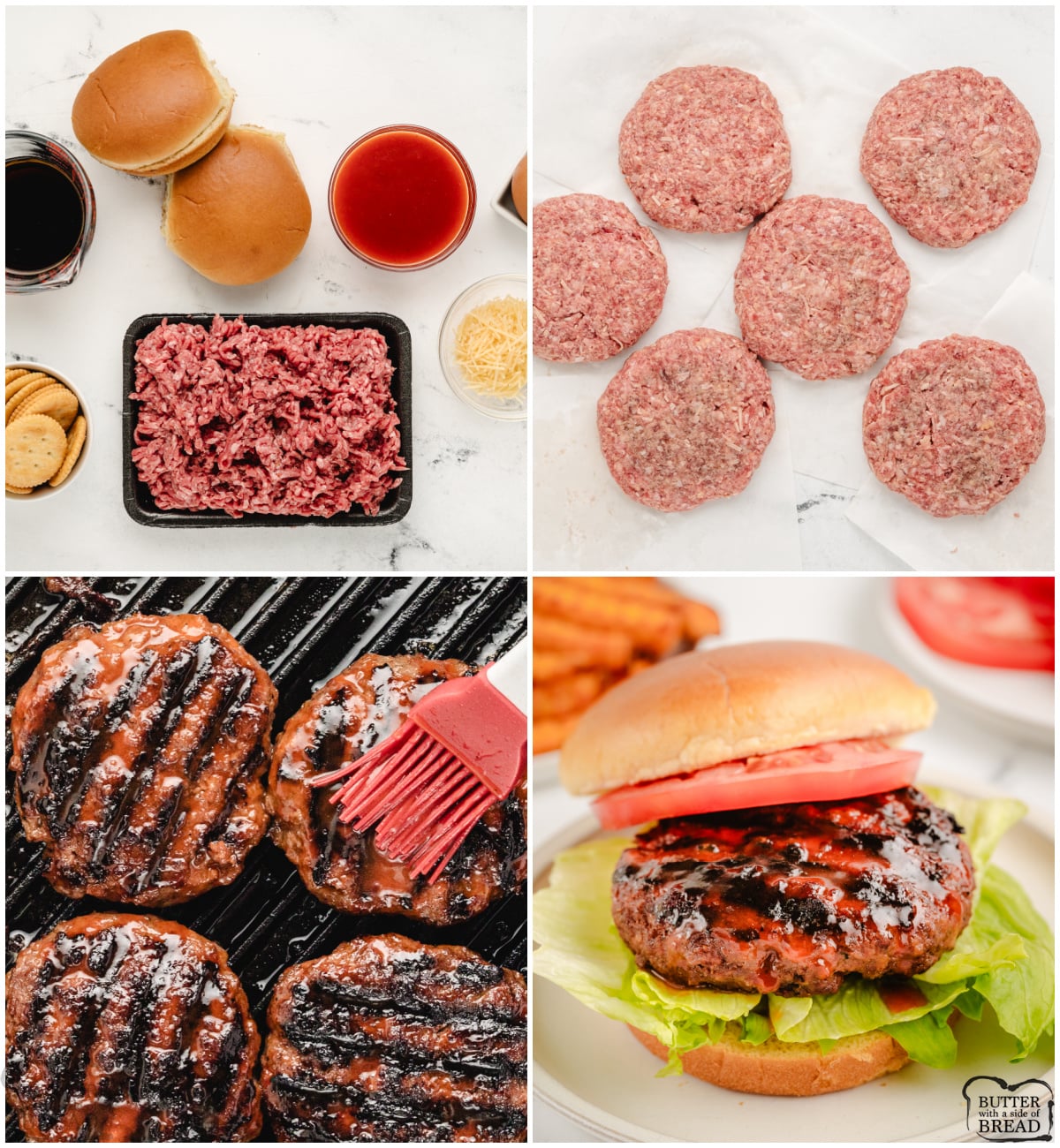 making glazed Dr. Pepper burgers