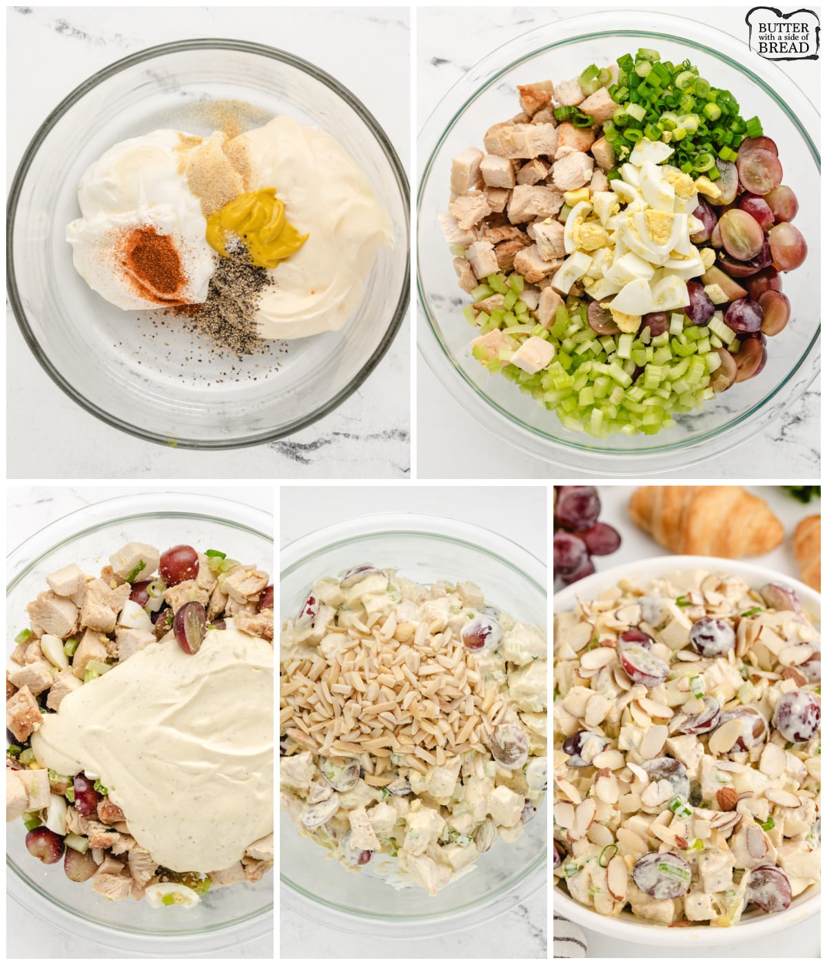 making almond chicken salad