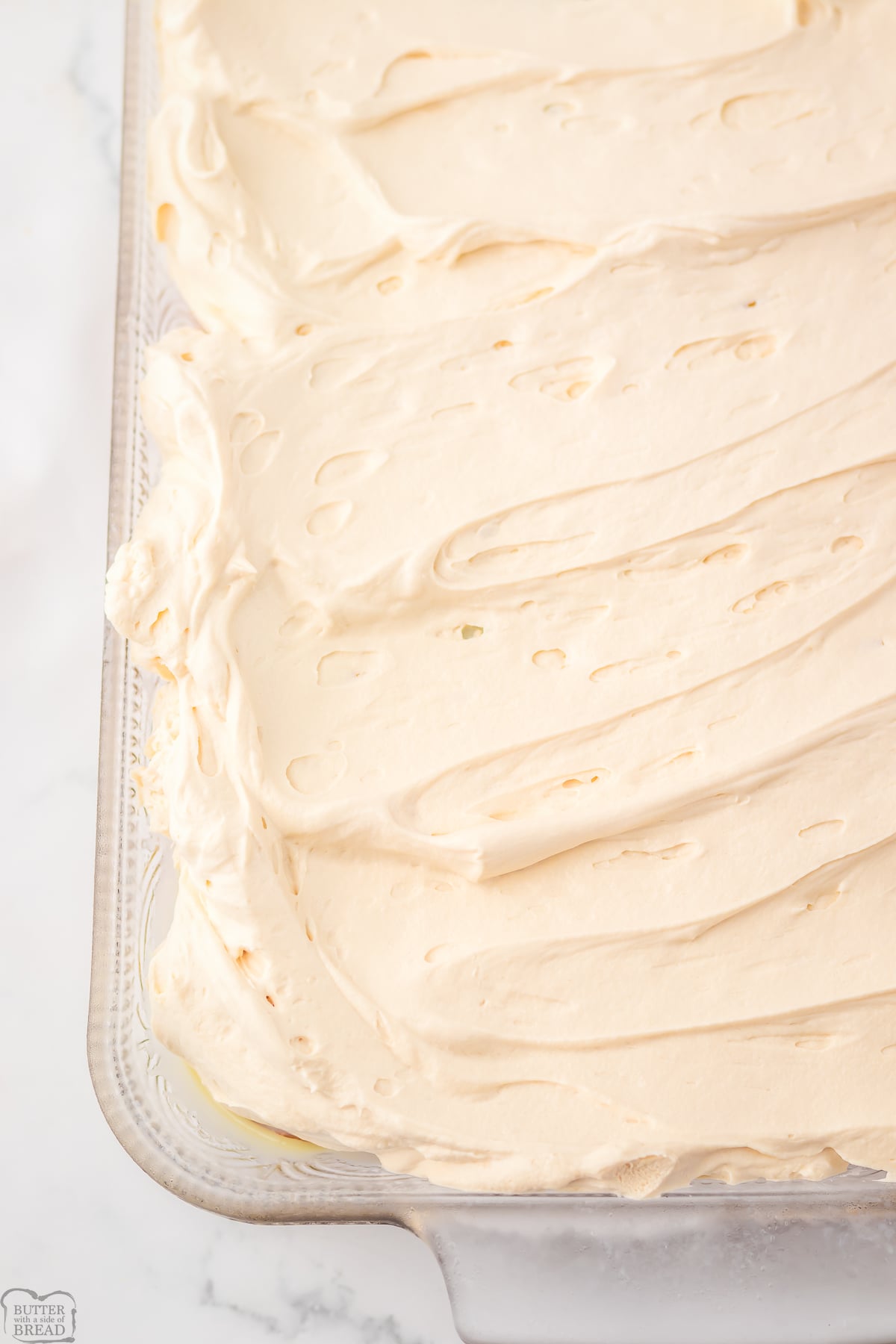 root beer poke cake in a pan