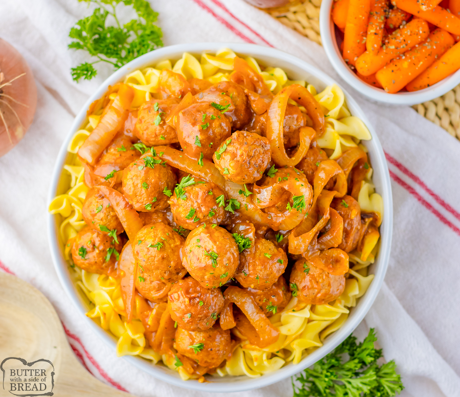 plateful of onion meatballs