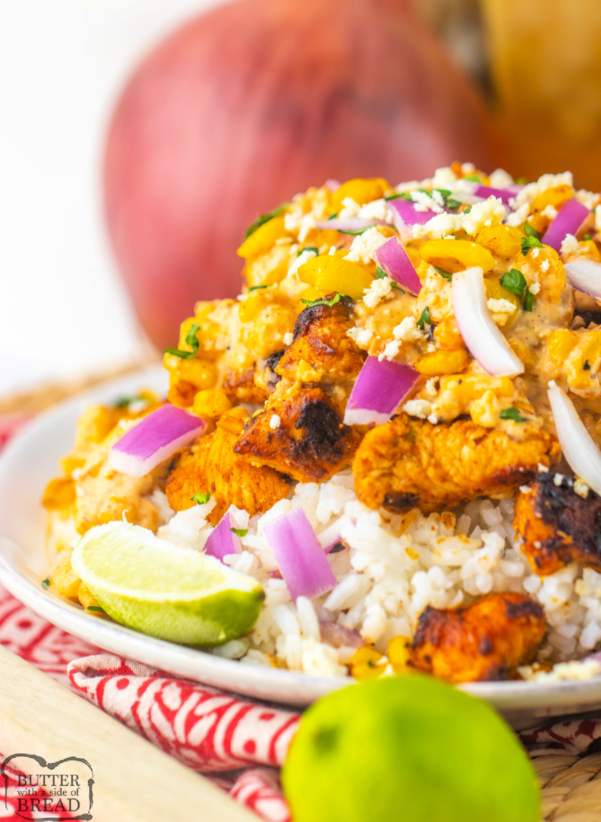 Street Corn Chicken and Rice Bowls are packed with bold spices, creamy street corn, and juicy chicken for a flavorful, satisfying meal.