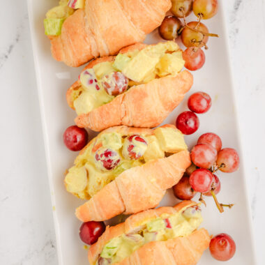 curry chicken salad in mini croissants