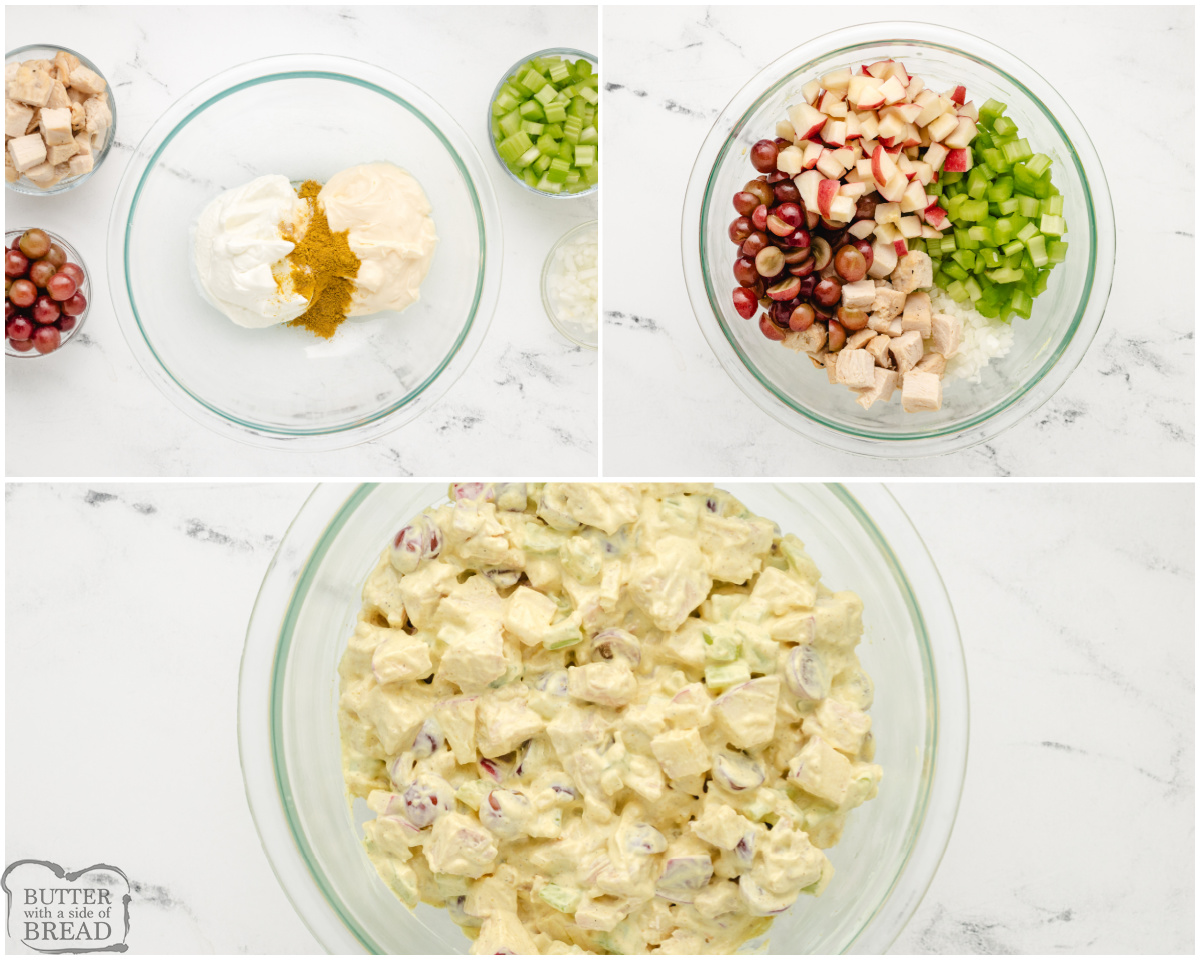 making curry chicken salad