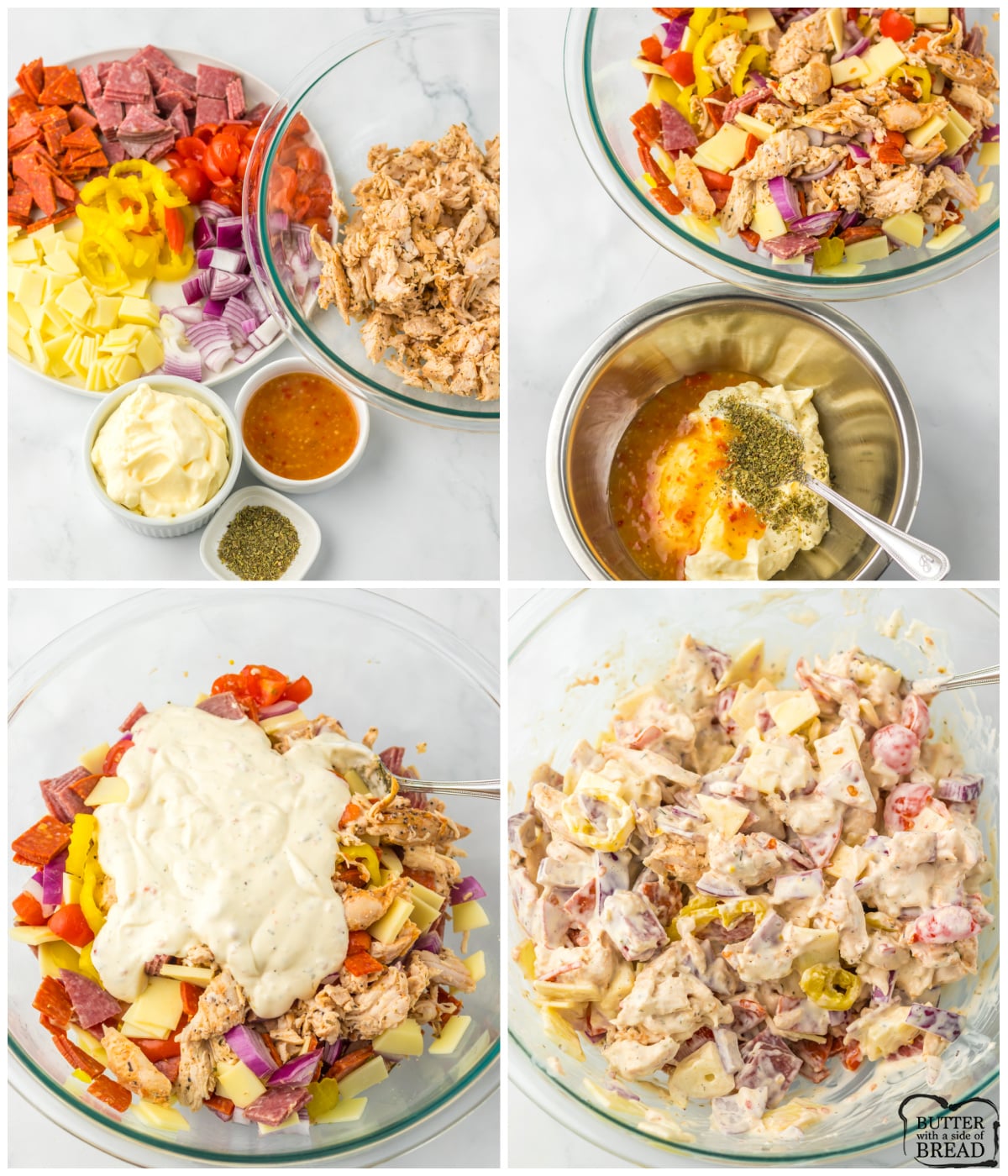 how to make an Italian Grinder Chicken Salad