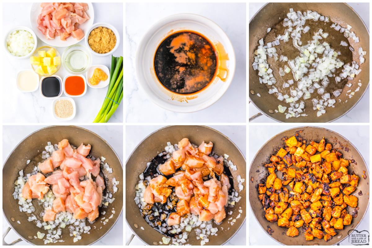 Step by step instructions on how to make Spicy Pineapple Brown Sugar Chicken.
