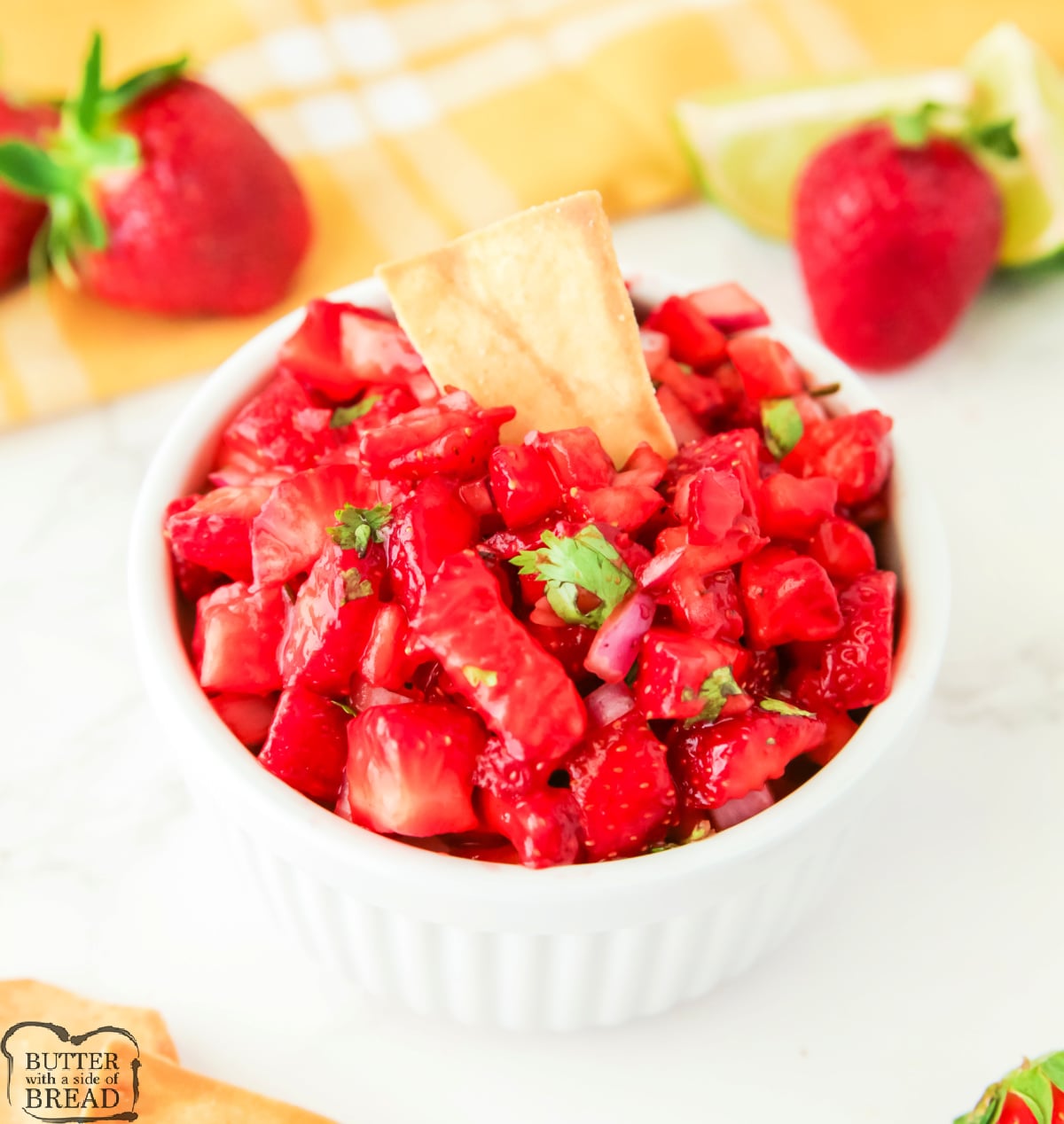 Strawberry Salsa is a sweet and zesty mix of strawberries, red onion, lime, and honey—perfect for chips, tacos, or grilled meats.