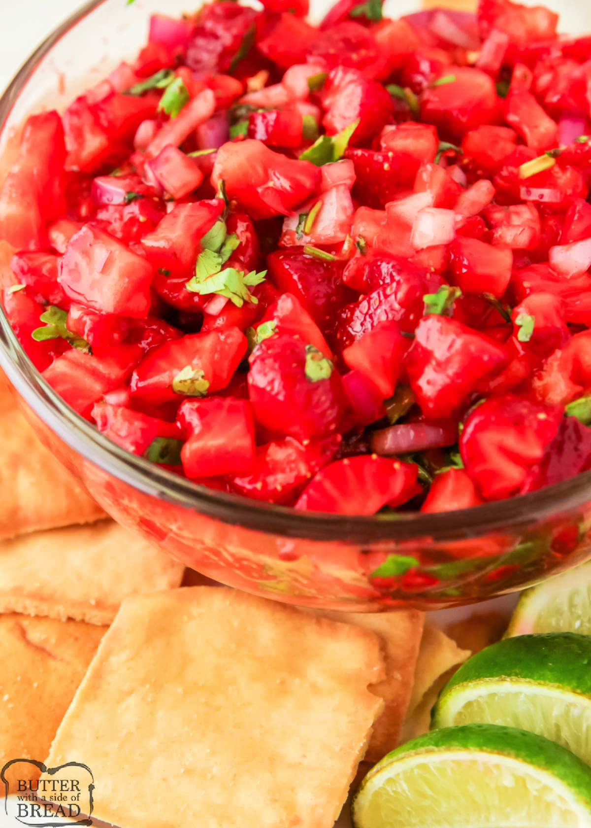 Fruit salsa recipe made with strawberries.
