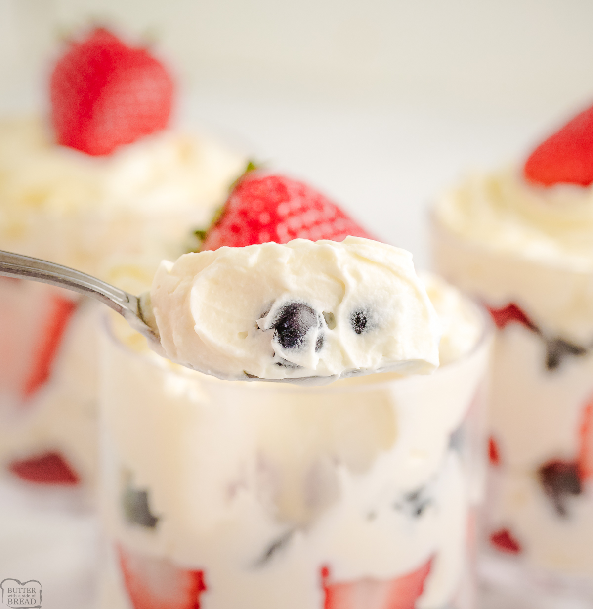 spoonful of white chocolate mousse