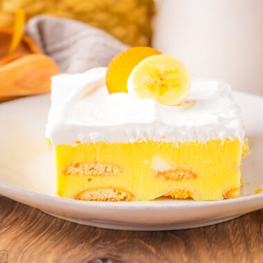 slice of banana cream ice box cake
